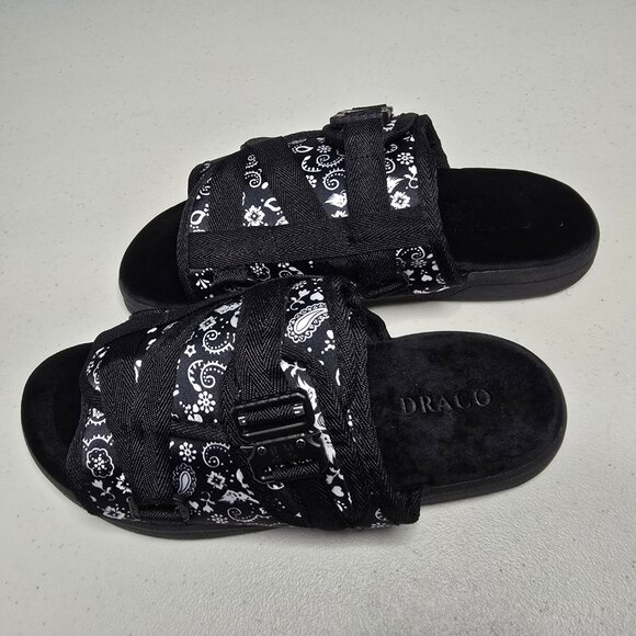 DRACO Slides Mens Shoes Size 12, 12.5, 13, 13.5 Black Sandals Bandana + Bag NEW main image 11